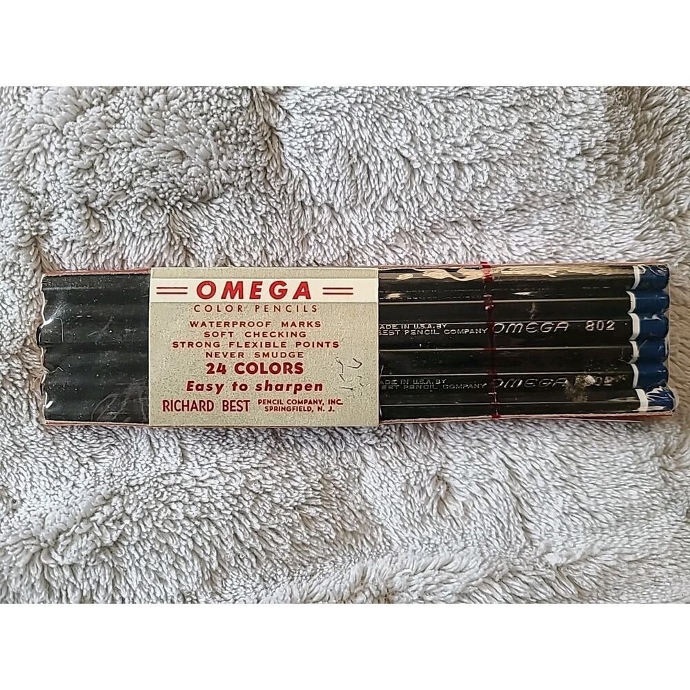 New 6 pack Omega colored pencils #802 Delft blue Richard Best waterproof vintage